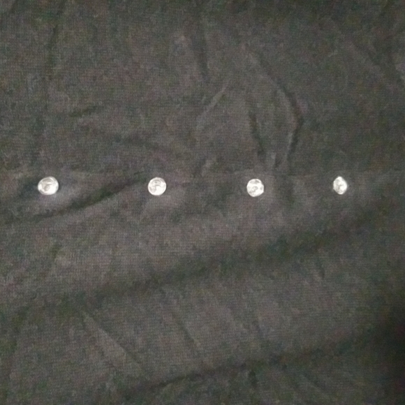 Field Manor Black Button Down 3/4 Tussah Silk Blend Cardigan size Medium - Picture 4 of 7